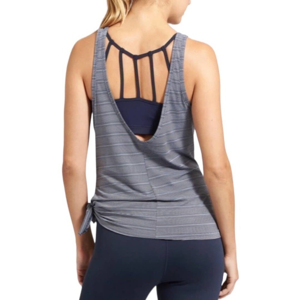 Athleta Blue Max Out Side Tie Tank Top with Integrated Bra Size S